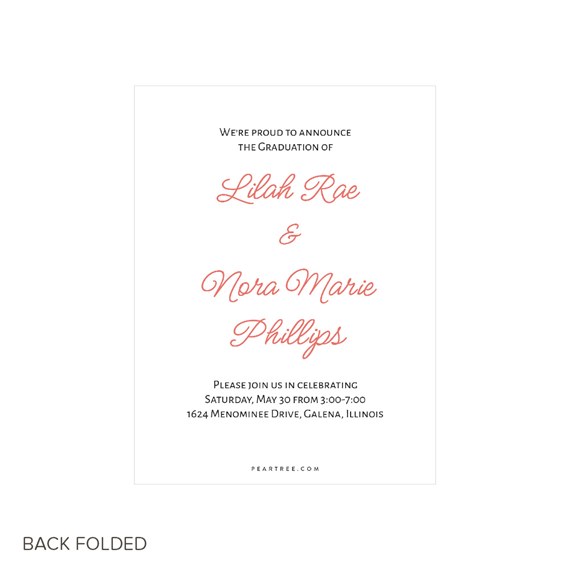 graduation announcement card with customizable text area