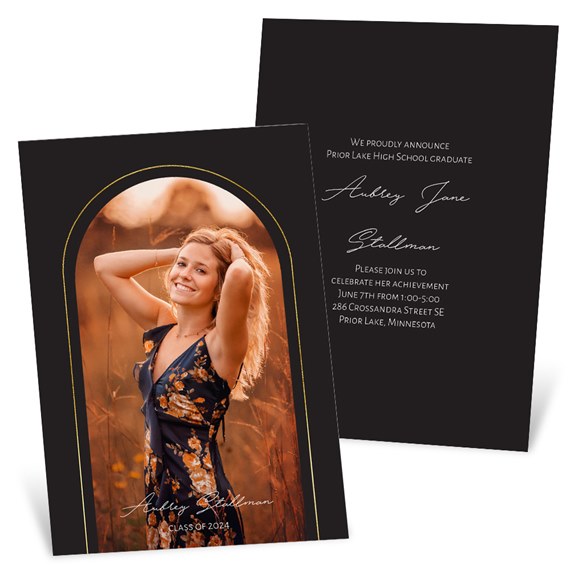 Arched Gold - Graduation Party Invitations