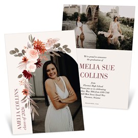 Neutral Floral - Graduation Invitations
