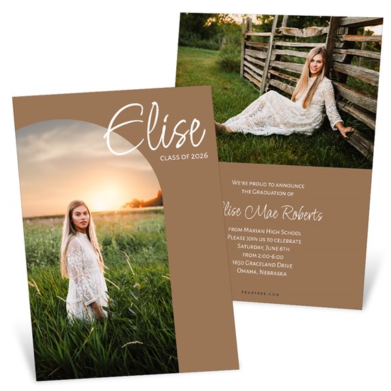 graduation party invitation with photo area, customizable text area
