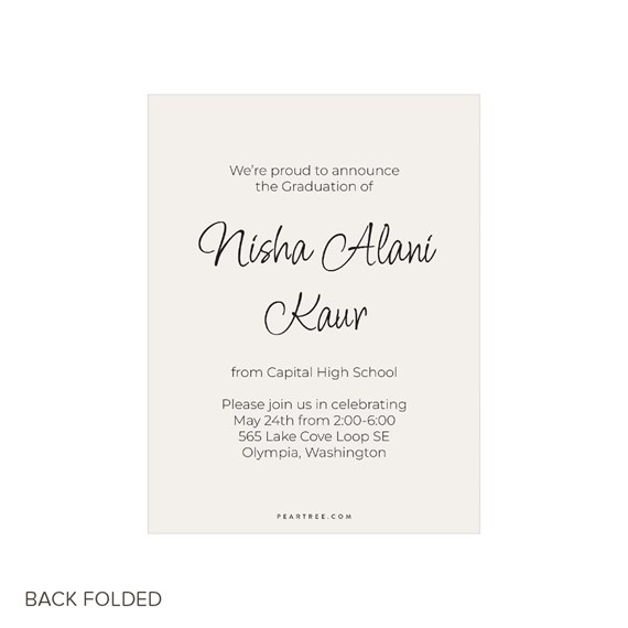 graduation invitation with gold arch design and customizable text area