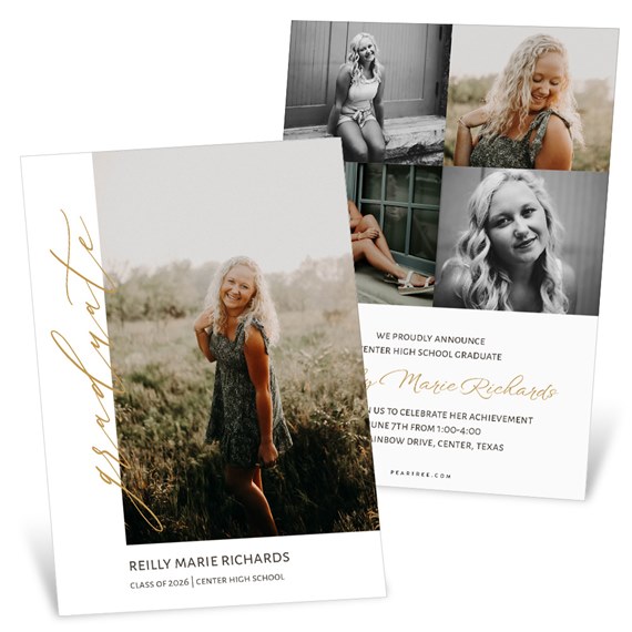 graduation invitation with photo placeholder and text