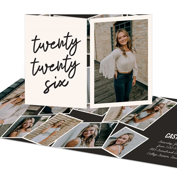 graduation announcement with photo placeholders and text