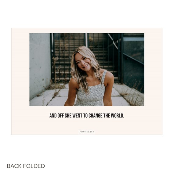 graduation announcement with photo area and text