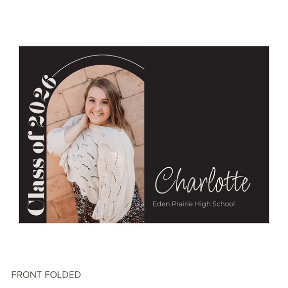 graduation invitation with photo area and text