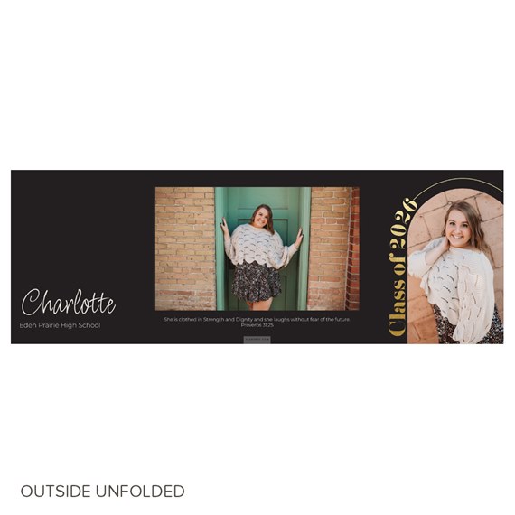 graduation invitation with photo area and text