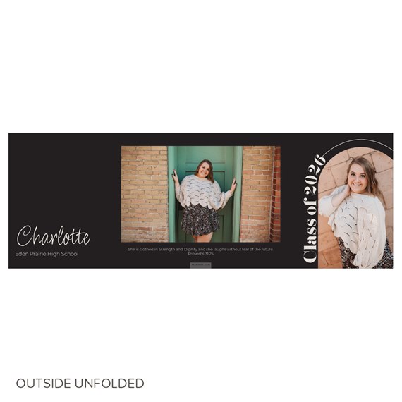 graduation invitation with photo placeholder and text