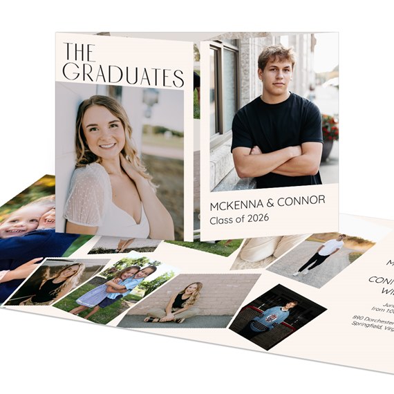 graduation announcement card with photo placeholders