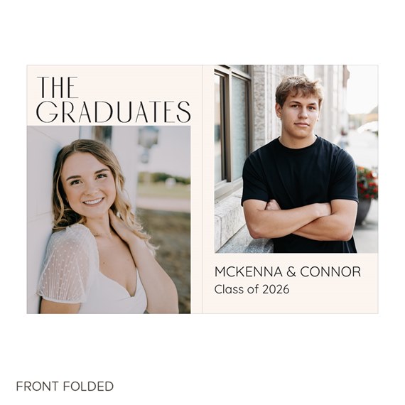 graduation announcement card with photo placeholders