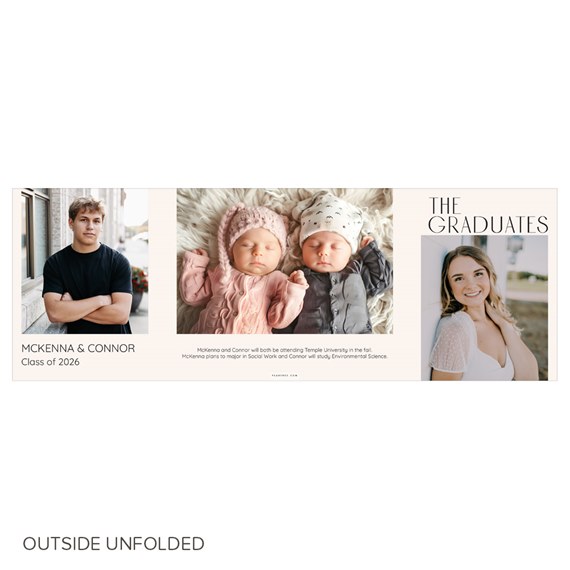graduation announcement with photo placeholders and text