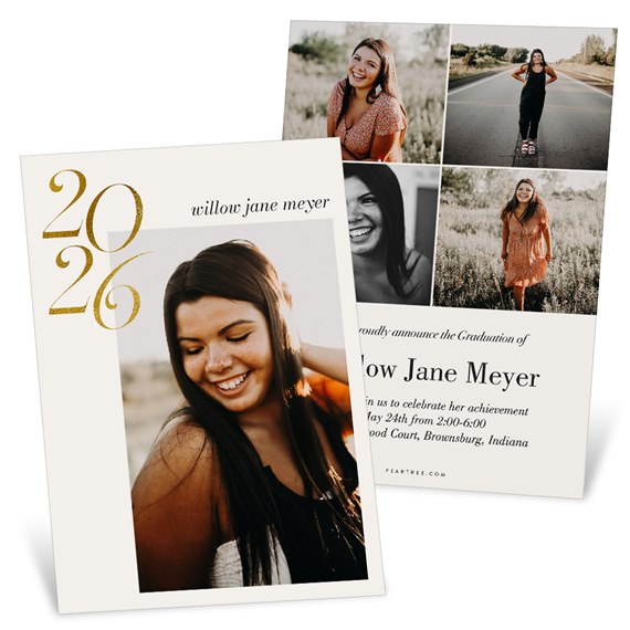graduation invitation with photo area and collage
