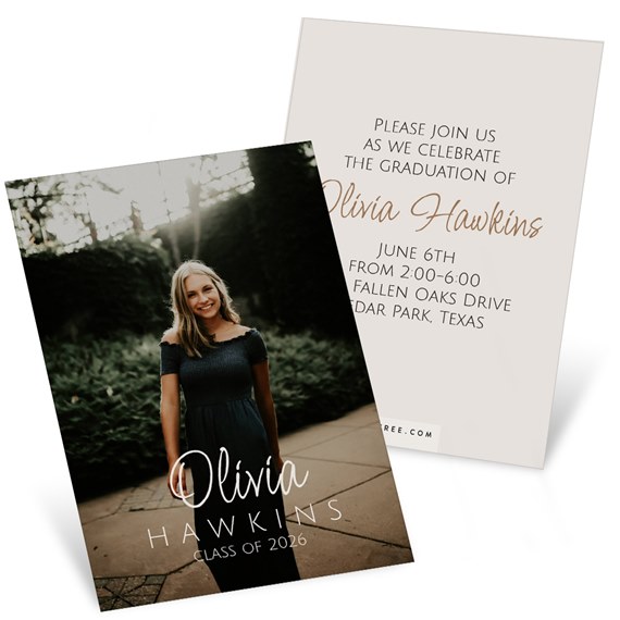 graduation invitation with photo placeholder