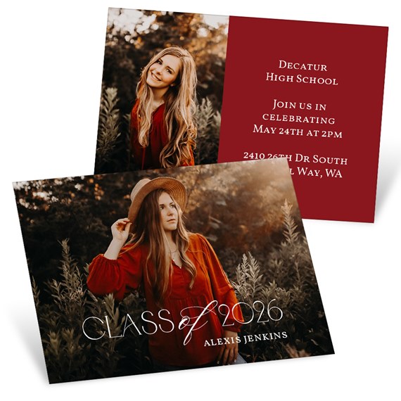 graduation invitation with photo area