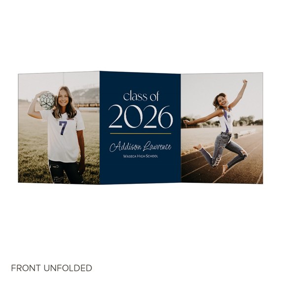 graduation announcement with photo placeholders and text