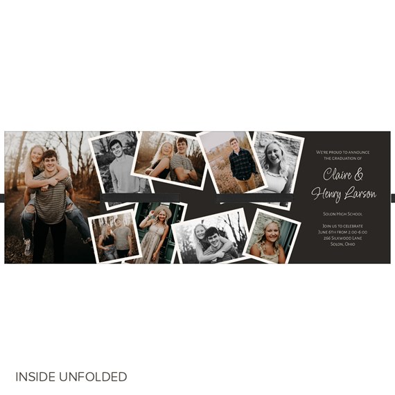 graduation invitation with photo placeholders and text