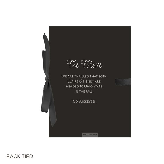 graduation invitation with photo area and ribbon tie