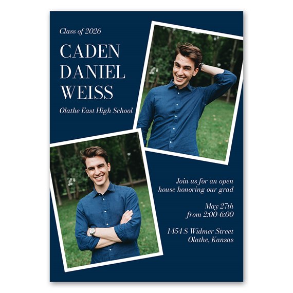 double photo placeholder announcement card