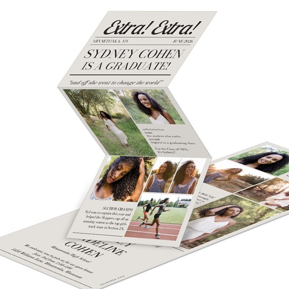 graduation party invitation with photo placeholders and text