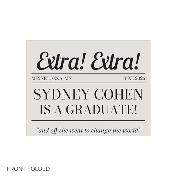 graduation announcement with newspaper design