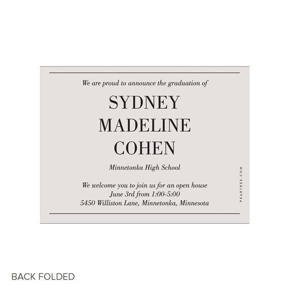 graduation invitation with customizable text area