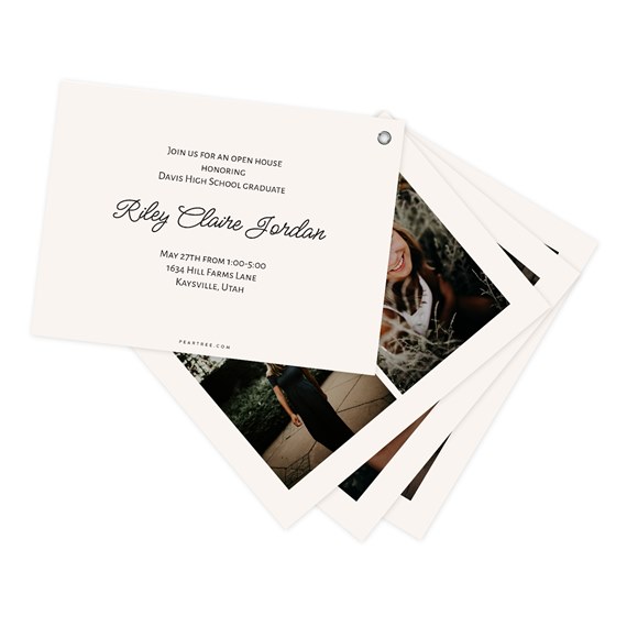 graduation invitation with photo placeholders and customizable text area