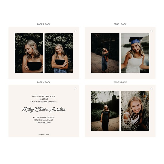 graduation invitation with photo placeholders and decorative text