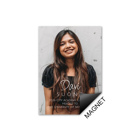 graduation magnet with photo placeholder and text