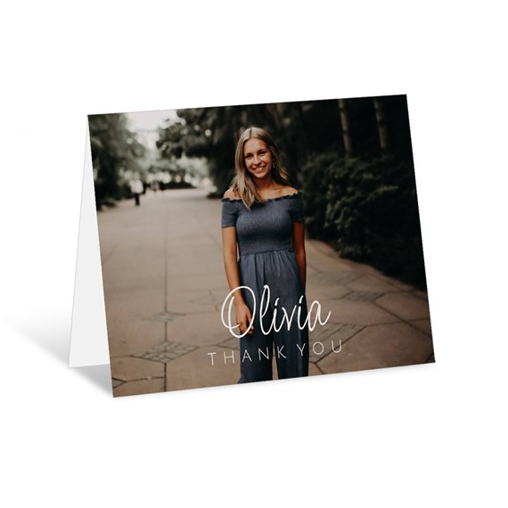thank you card with photo placeholder