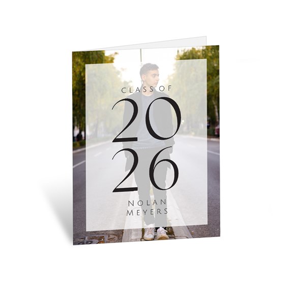 graduation thank you card with photo area