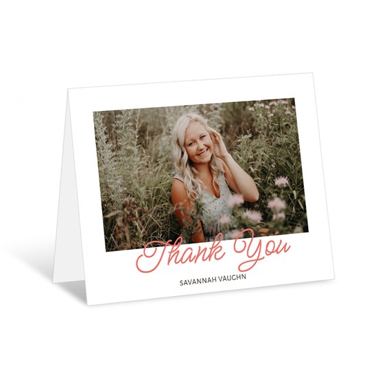 thank you card with photo area and customizable text