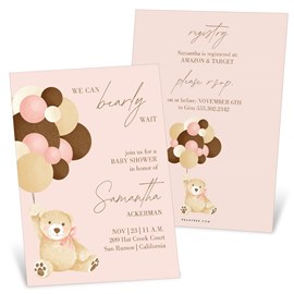 Bearly - Blush - Baby Shower Invitations