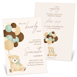 Bearly - Sage - Baby Shower Invitations