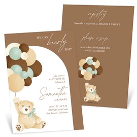 Bearly - Sage - Baby Shower Invitations