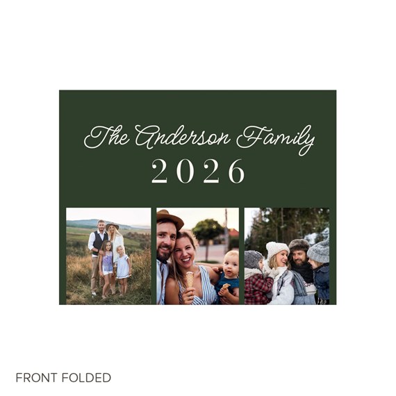 Christmas card with photo placeholders and text area