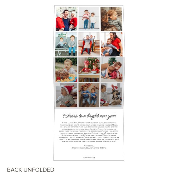 collage card with photo placeholders and festive greeting