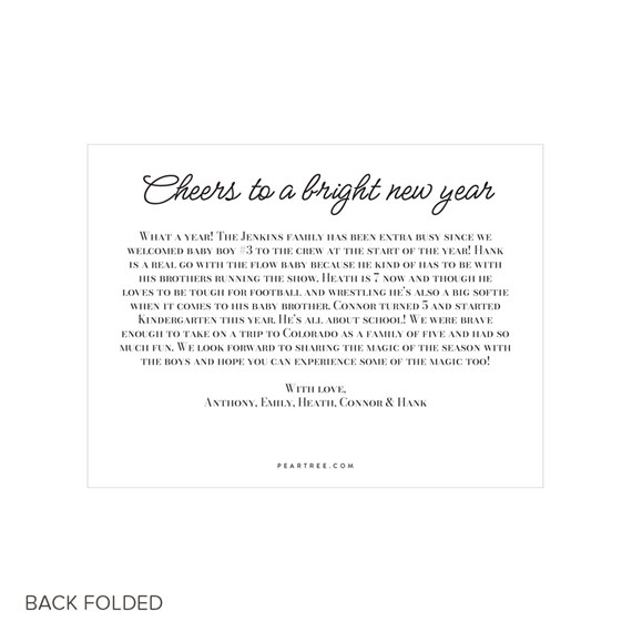 greeting card with text and decorative script