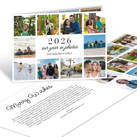 collage card with photo placeholders and text