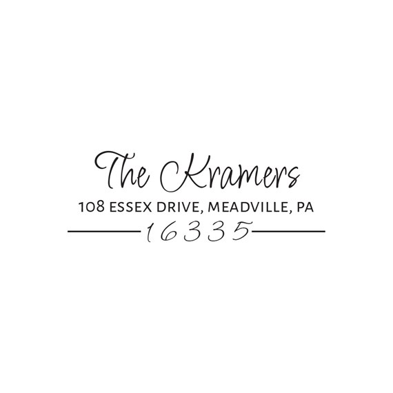 address stamp design with customizable text area