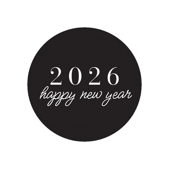 black seal with 2026 happy new year text