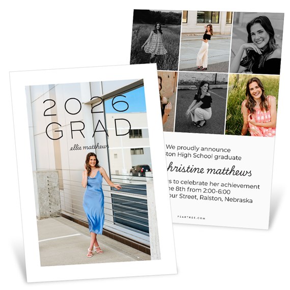 graduation invitation with photo placeholder and text area