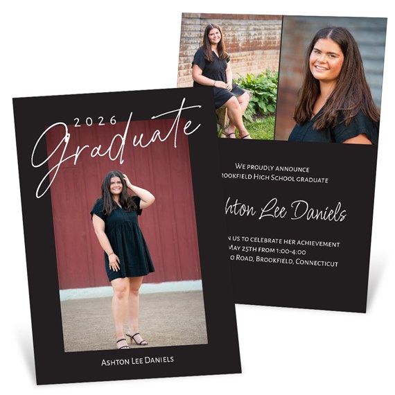 graduation party invitations with photo area and event details