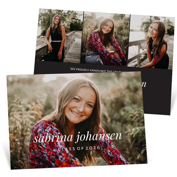 graduation party invitation with photo collage and text area