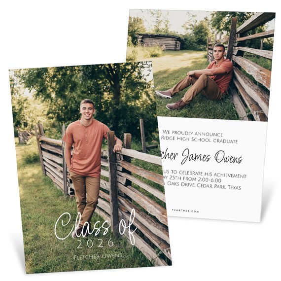 graduation invitation with photo placeholder