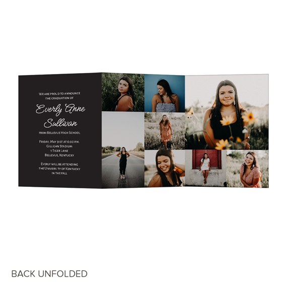 graduation invitation with photo placeholders and text area