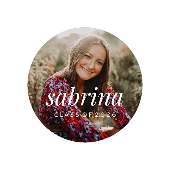 photo placeholder with circular border and text