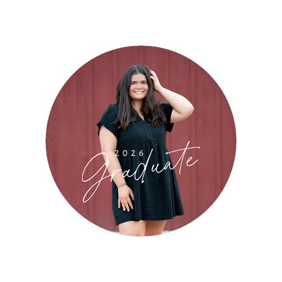 photo placeholder in a circular seal with text