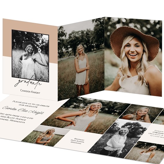 graduation party invitations with photo placeholders and printed text