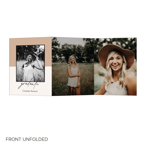 graduation invitation with photo placeholders and customizable text area