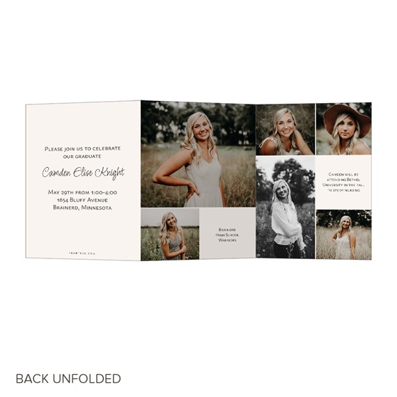 graduation invitation with photo placeholders