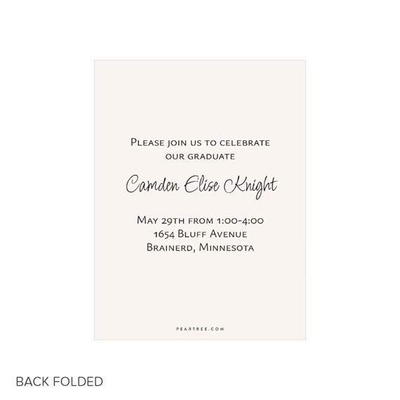 graduation invitation with customizable text area